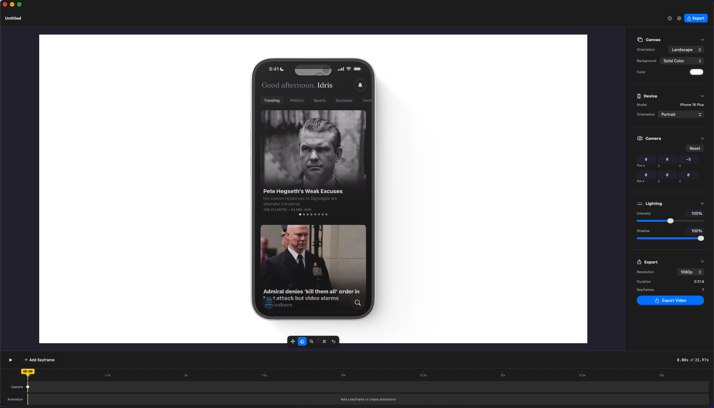 Mockingbird - Professional 3D Device Mockup Editor